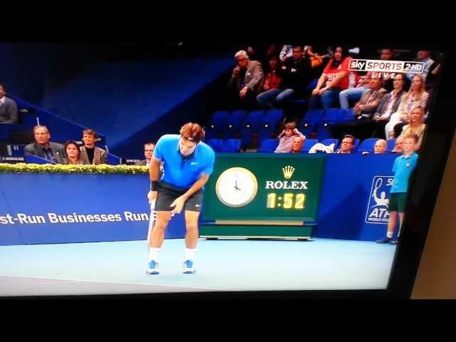 Slow Mo of Federer hit in balls OUCH!