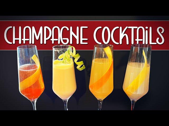 4 CHAMPAGNE COCKTAILS for New Year's Eve!