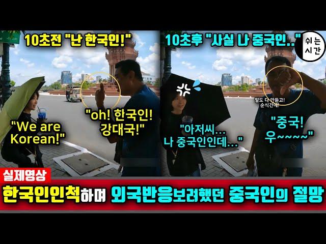 중국반응|  한국인인척하며 중국에 대한 해외반응을 떠보려했던 中외국인의 탄식
