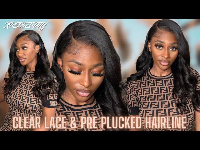 BEST BODY WAVE WIG INSTALL FOR BEGINNERS | *NEW* PREPLUCKED CLEAR LACE FRONT WIG !! | XRSBEAUTY