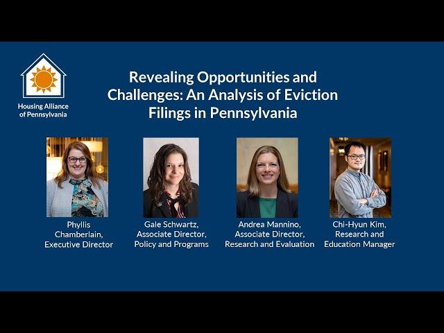 Webinar: Revealing Opportunities and Challenges: An Analysis of Eviction Filings in Pennsylvania