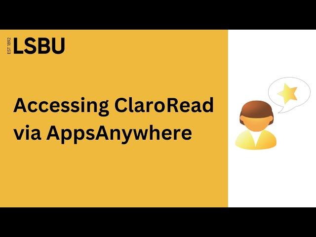 Accessing ClaroRead Plus via Appsanywhere | LSBU Library and Student IT Support