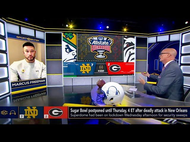 Marcus Freeman talks Sugar Bowl postponement | SC with SVP