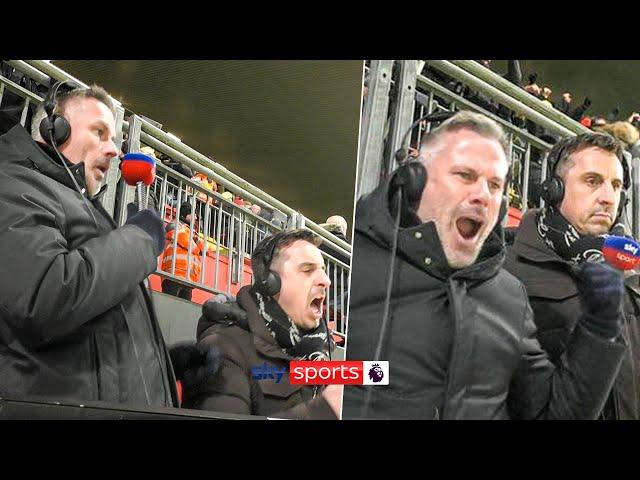 COMMS CAM!  Jamie Carragher and Gary Neville reaction to thrilling draw at Anfield!