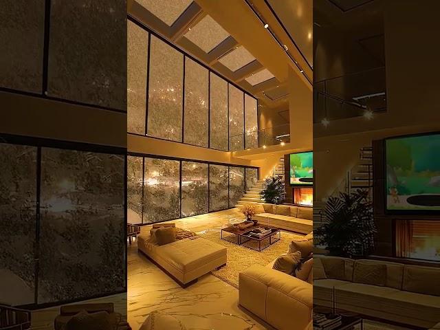 Savoring every moment of cabin comfort while the world outside turns into a winter wonderland.
