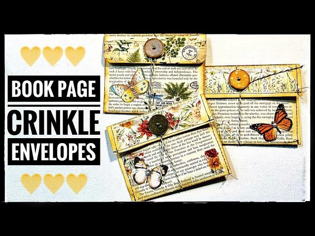 Book Page Crinkle Envelopes - Junk Journal Ephemera