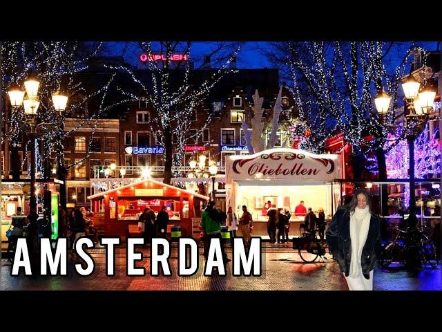 Christmas Mood is coming to Amsterdam, Netherlands 2023 Christmas Light Walking Tour 4K