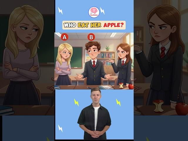 Who Eat Her Apple? #riddles #brainteasers #logicpuzzles #mindgames #viralshort #viralreels #riddle