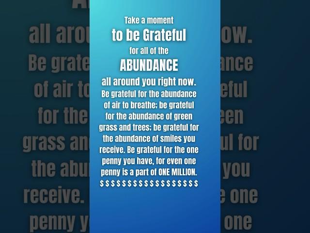 Be Grateful for Your Abundance - Daily Money Affirmations for Prosperity #goforthandthrive