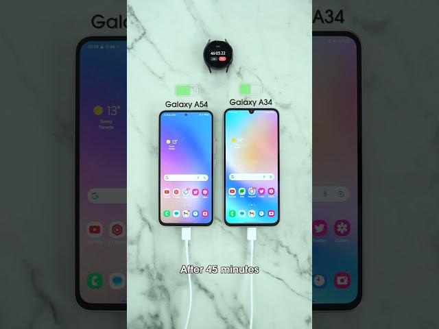 Samsung Galaxy A54 vs Galaxy A34 Charging Test🪫