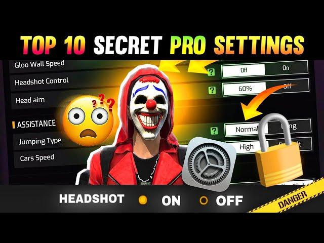 Top 10 Pro Settings + Sensitivity + Fire Button For Headshot  || Auto Headshot Setting || Free Fire