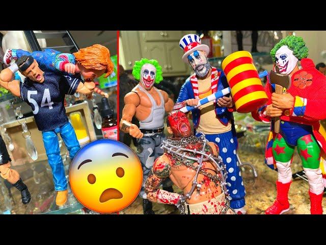 INSANE HORROR VS WWE ACTION FIGURE SETUP!