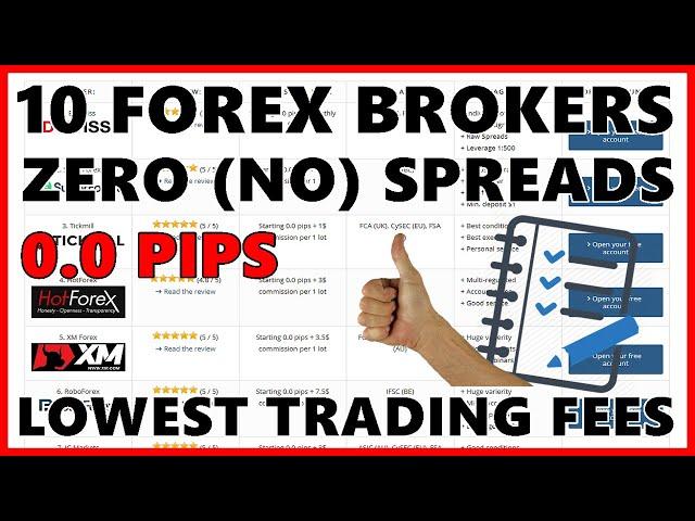  List of #10 ZERO (no) Spread FOREX BROKERS // Lowest fees comparison