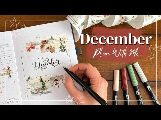 PLAN WITH ME!December Bullet Journal Set Up | Cozy Holiday Theme!