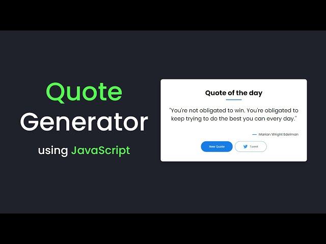 How To Make Quote Generator Website Using HTML CSS And JavaScript