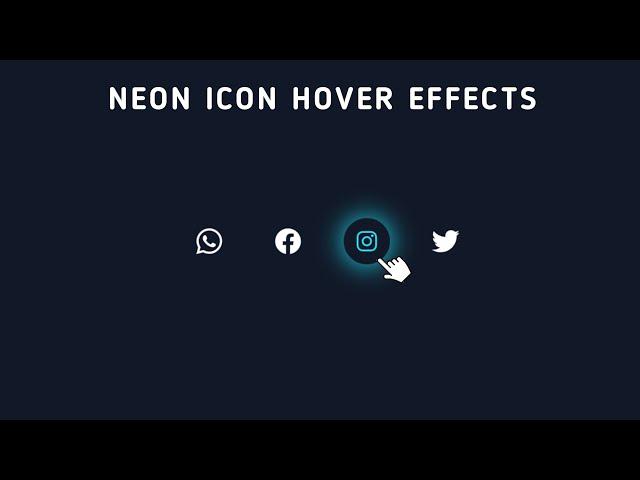 Social Media icons hover effect with CSS || Glowing hover Effects ||