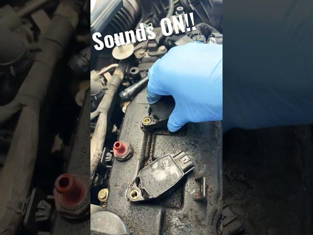 Capture the sign of good & bad coil packs sounds when removing it #nissanaltima #oilleak #valvecover