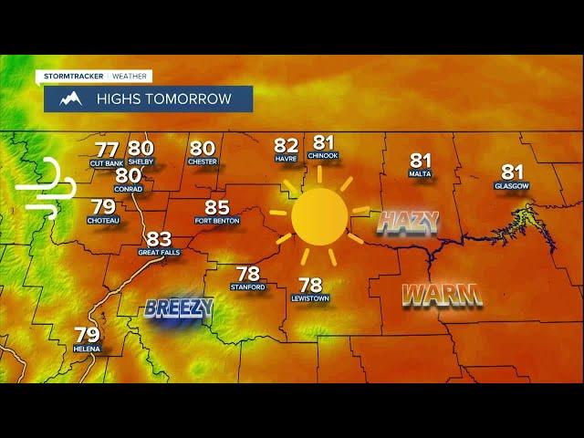 Sunny/hazy, breezy, and warm on Tuesday