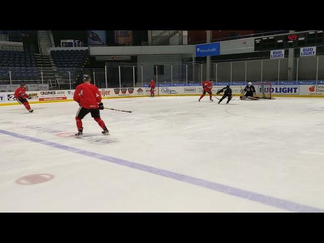 Hockey Drills- cycle,point shot,regroup, 2v1, point shot.