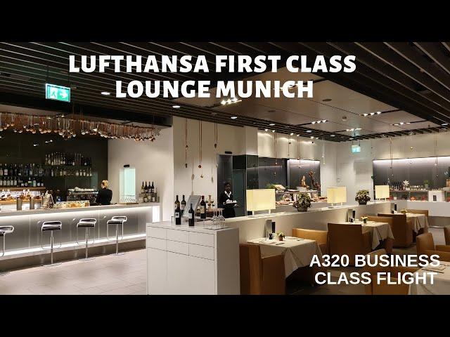 Lufthansa First Class Lounge Munich and Lufthansa A320 Review