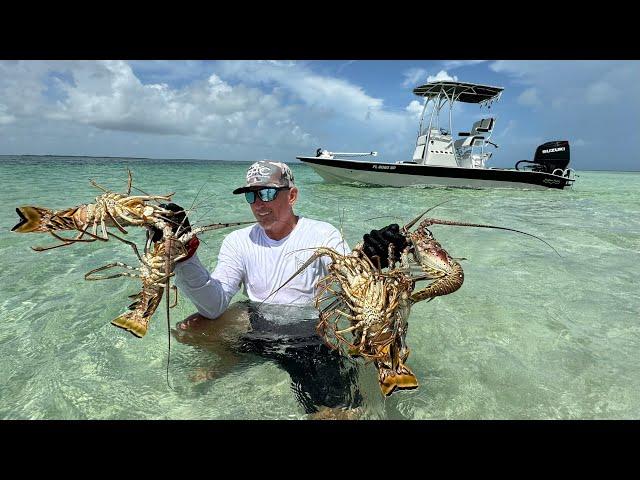 Lobster, Spider Crabs and KEY DEER (Catch & Cook) Crazy New Boat RUNS in 5 inch’s of WATER!