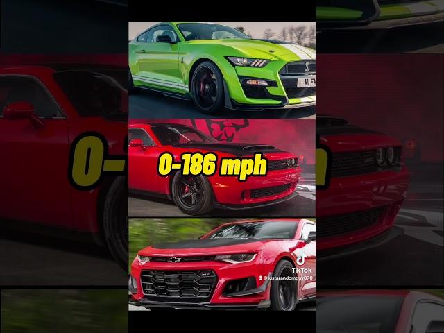 Dodge Challenger SRT demon vs Chevrolet Camaro ZL1 1LE vs Ford Mustang GT500