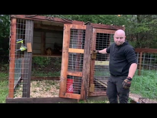 Our Rooster Tweety and his hens get their New Coop setup today