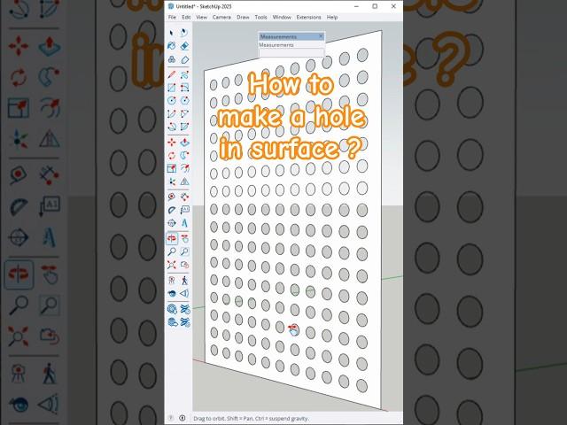 Tips Using Move to Copy Make a Hole Mesh in SketchUp #shorts #sketchup