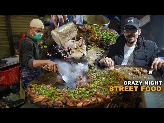 FULL NIGHT LAHORI STREET FOOD IN PAKISTAN - Sheefa Mutton Keema & Arif Chatkhara