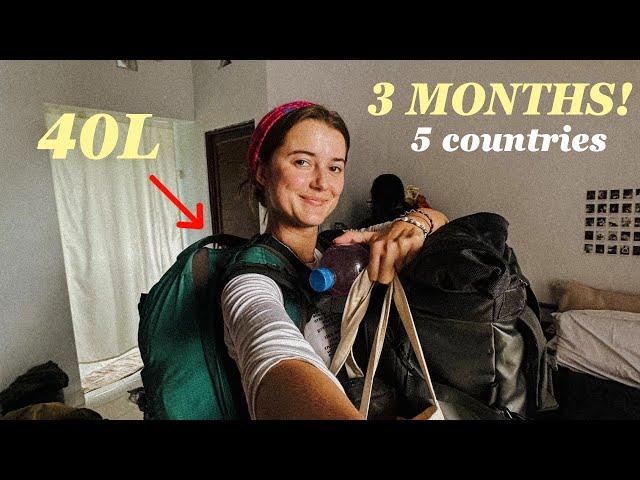 How to Pack for a Backpacking Trip!! 3 Months in ASIA!  (Osprey 40L)