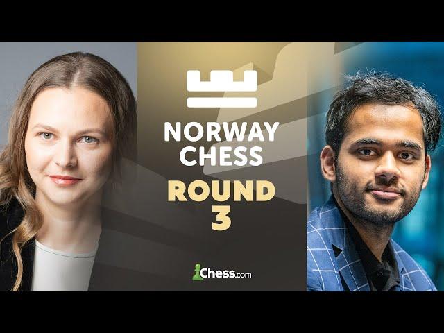Norway Chess 2025 | Will Magnus Topple Hikaru's Lead? Vaishali v. Ju & Fabiano v. Arjun! Rd 3
