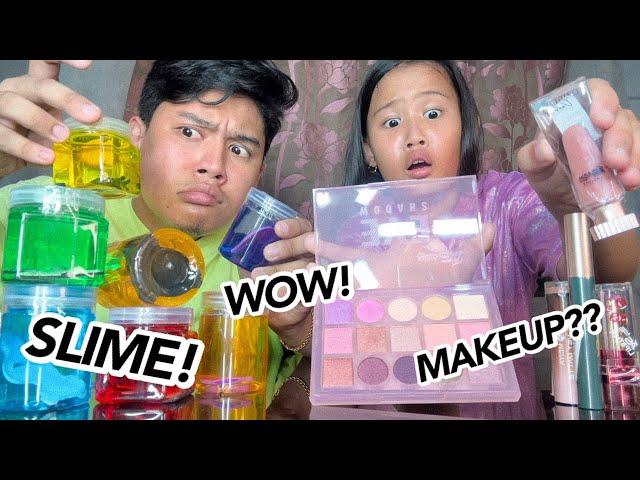 MIXING MAKEUP INTO SLIME!! | Grae and Chloe