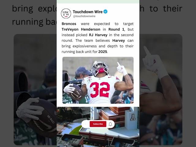 Broncos SHOCK Fans With RB Pick!  #Broncos #NFLDraft2025 #Shorts