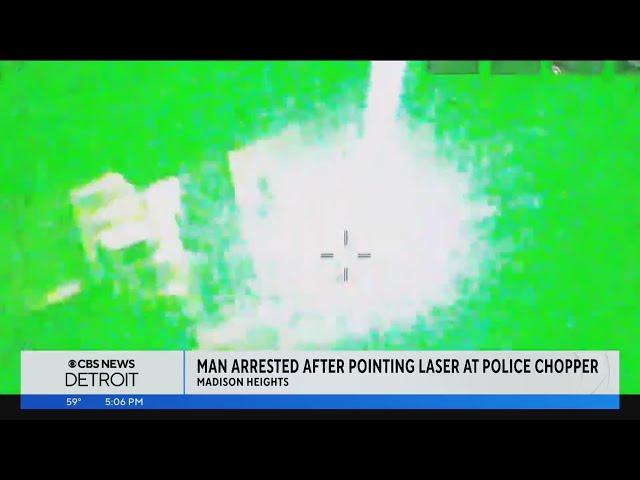 Madison Heights man arrested after allegedly pointing laser light at police chopper