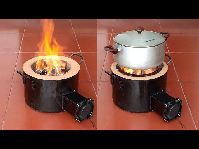 How to make a charcoal stove - Outdoor grill from an old pot