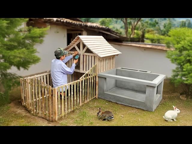 Turn backyard into dreamy rabbit house and aquarium combo