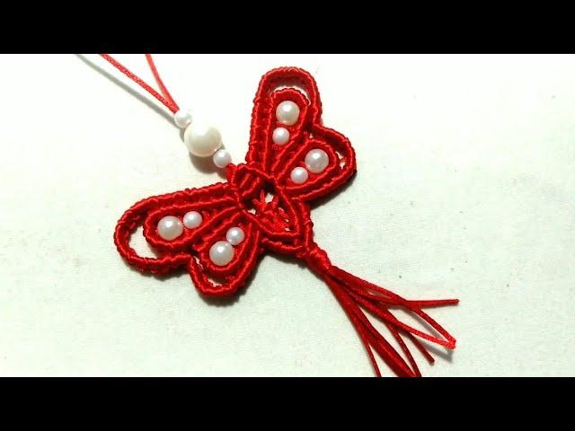 #Gantungan kunci kupu tali satin, Butterfly macrame keychain,pelangi shop