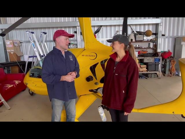 Brittany's first flight in a gyroplane