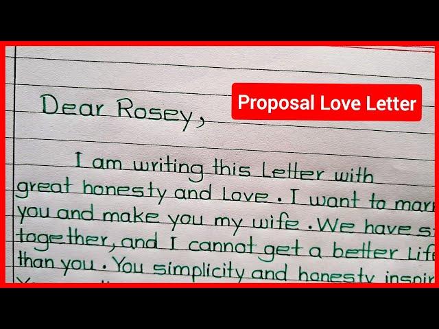 First Proposal Love LetterRomantic Love Proposal LetterProposal Letter In English