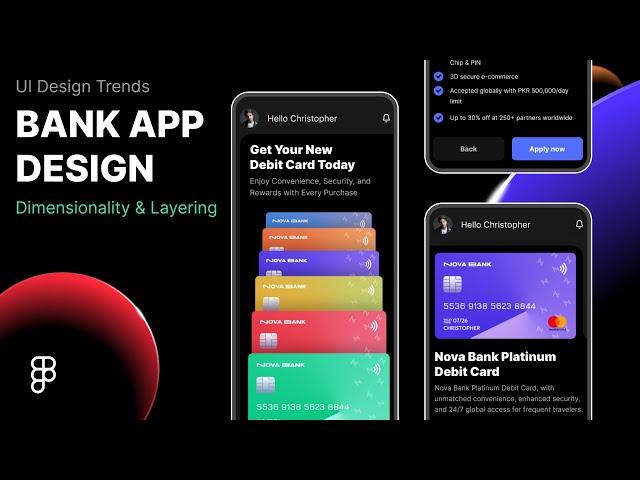 UI Design Trends - 7 | Dimensionality & Layering | Bank App Design