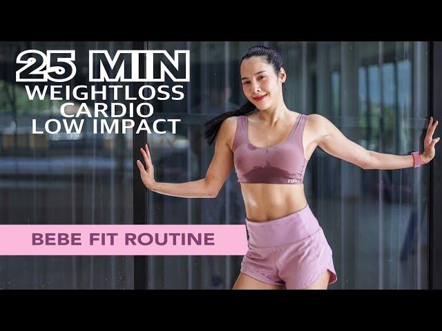 25นาที cardioลดไขมัน ไม่กระทบเข่า (beginner and overweight friendly)