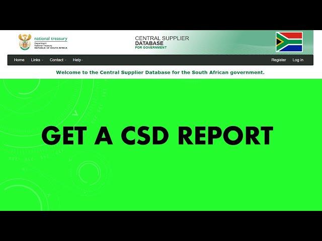 How to get a CSD (central supplier database) report in South Africa online