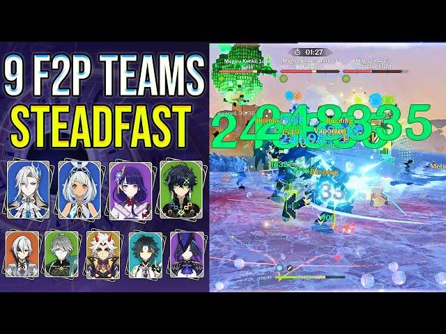 9 F2P Teams Vs Maguu Kenki : Steadfast Level | Day 1 Feast of Pursuit | Genshin impact