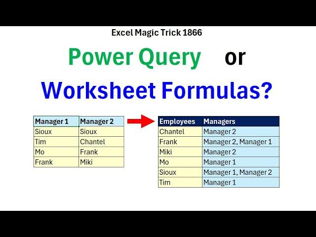 Lookup Manager Name in Column Headers to Create Report:  Excel Magic Trick 1866