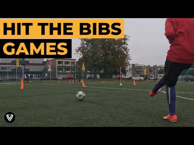 Hit The Bibs | Passing Games | Soccer Drills - Football Exercises