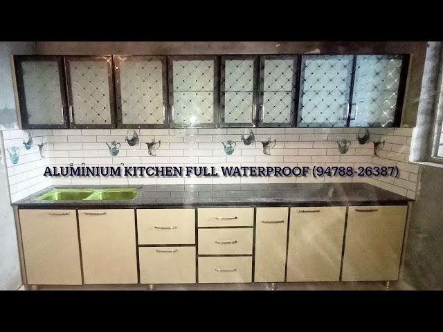 Aluminium Kitchen cabinets in Profile section with ACP sheet full waterproof