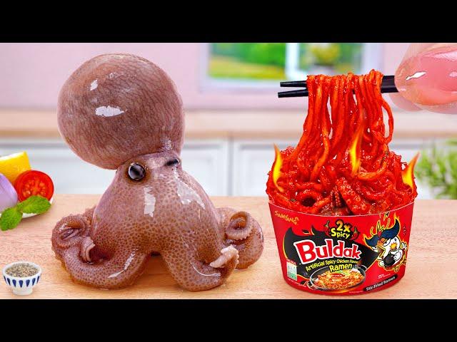  Cooking Best Korean Spicy Octopus Spicy Samyang Noodles In Miniature Kitchen Tina Mini Cooking