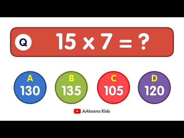 Multiplication table Quiz for kids | Quiz Time | Maths Quiz for kids | Mental Maths Quiz for kids