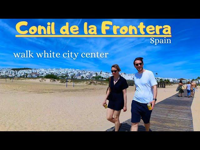 Cozy Ocean city - Conil de la Frontera, Spain. 4K Walk tour