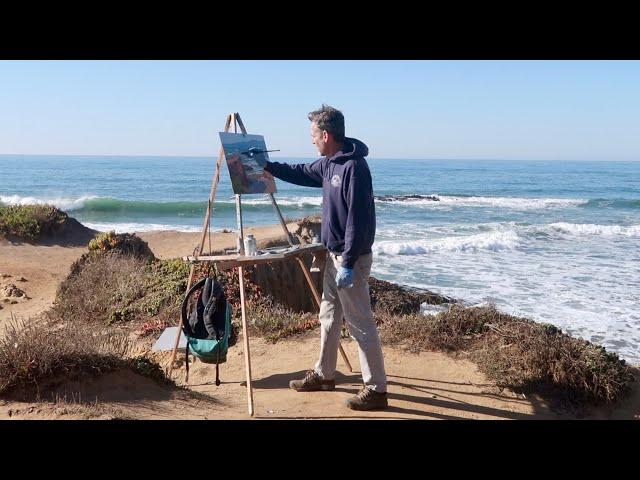 CONVINCING SHADOWS plein air OIL PAINTING pescadero